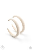 Paparazzi TWINE and Dine - White Hoop Earrings
