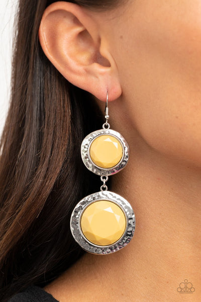 Paparazzi Thrift Shop Stop - Yellow Earrings