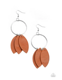 Paparazzi Leafy Laguna - Brown Earrings