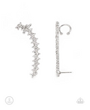 Paparazzi Let There Be LIGHTNING - White Post Crawler Earrings