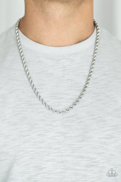 Paparazzi Double Dribble - Silver Men's Necklace