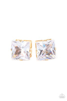 Paparazzi Times Square Timeless - Gold Post Earrings