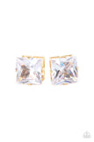 Paparazzi Times Square Timeless - Gold Post Earrings