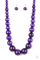 Paparazzi Effortlessly Everglades - Purple Wooden Necklace