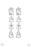 Paparazzi Make A-LIST - White Clip - On Earrings