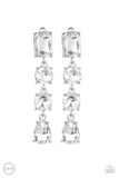 Paparazzi Make A-LIST - White Clip - On Earrings