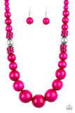 Paparazzi Panama Panorama - Pink Wood Necklace