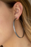 Paparazzi Retro Rebellion - Black Hoop Earrings