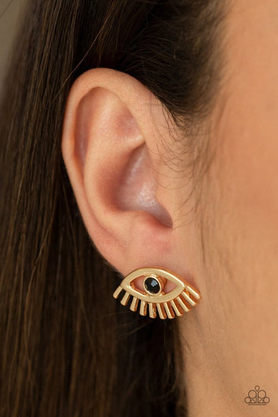 Paparazzi Don't Blink - Gold Post Earrings