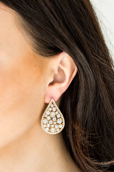 Paparazzi REIGN-Storm - Gold Post Earrings