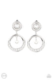 Paparazzi Royal Revival - White Clip-On Earrings