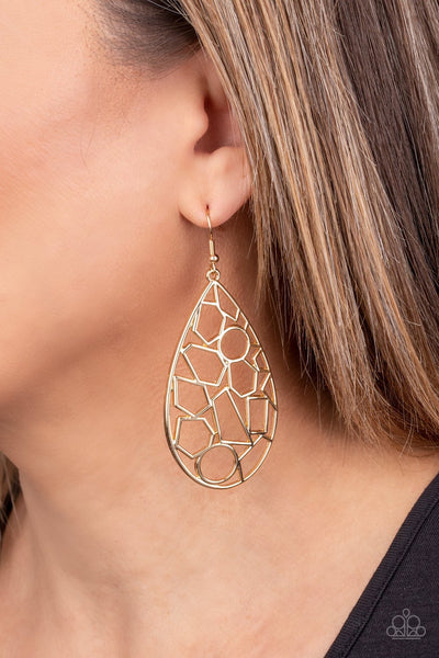 Paparazzi Reshaped Radiance - Gold Earrings
