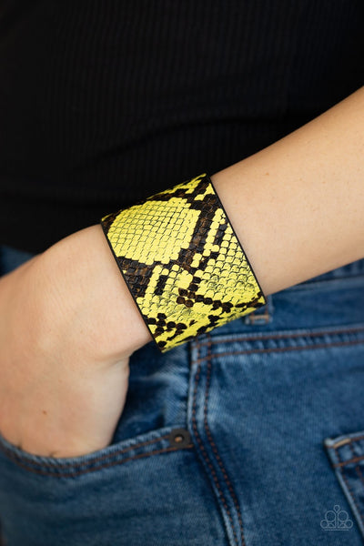 Paparazzi The Rest Is HISS-tory - Yellow Wrap Bracelet
