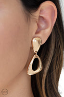 Paparazzi Going for BROKER - Gold Clip-On Earrings