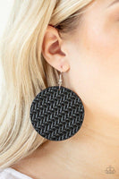 Paparazzi Plaited Plains - Black Earrings