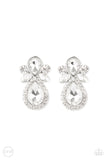Paparazzi Celebrity Crowd - White Clip-On Earrings