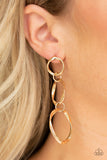 Paparazzi Three Ring Radiance - Gold Post Earrings