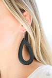 Paparazzi Malibu Mimosas - Black Wood Earrings