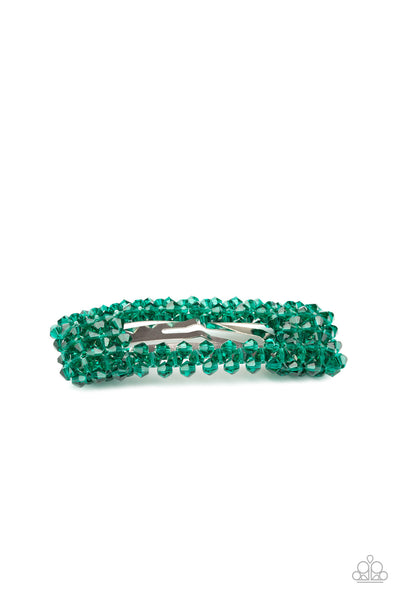 Paparazzi No Filter - Green Hair Clip