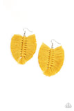 Paparazzi Knotted Native - Yellow Earrings
