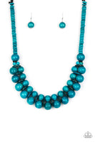 Paparazzi Caribbean Cover Girl - Blue Wood Necklace