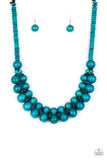 Paparazzi Caribbean Cover Girl - Blue Wood Necklace