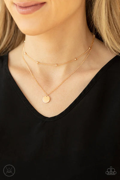 Paparazzi Modestly Minimalist - Gold Choker Necklace