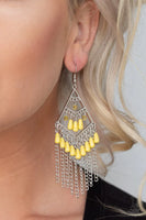 Paparazzi Trending Transcendence - Yellow Earrings