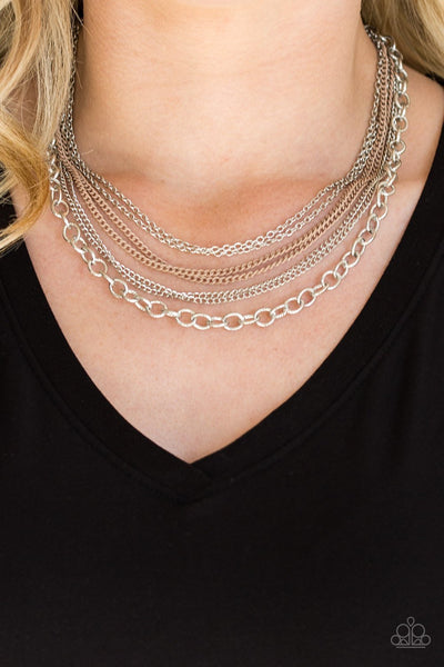 Paparazzi Intensely Industrial- Brown Necklace
