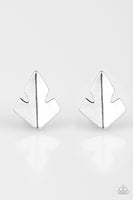 Paparazzi Fire Drill - Silver Post Earrings