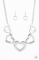 Paparazzi Hearty Hearts - Silver Necklace