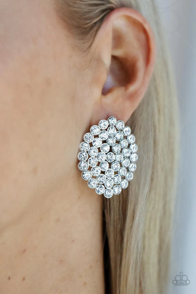 Paparazzi Drama School Dropout - White Post Earrings
