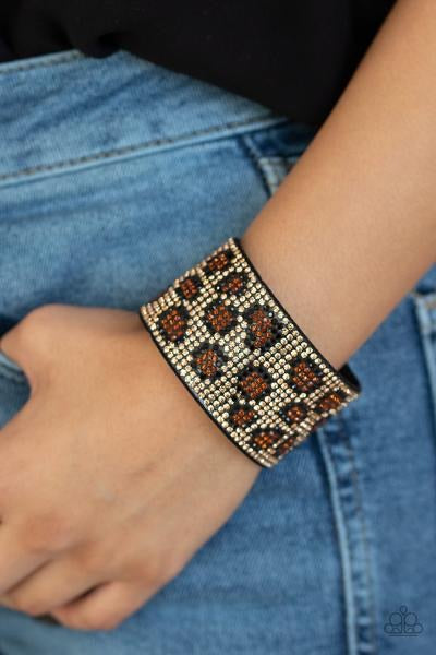Paparazzi Cheetah Couture - Brown Wrap Bracelet