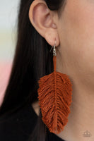 Paparazzi Hanging by a Thread - Brown Earrings