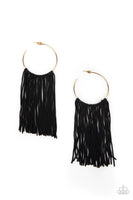 Paparazzi Flauntable Fringe - Gold Hoop Earrings