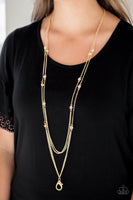 Paparazzi Sparkle Of The Day - Gold Lanyard Necklace