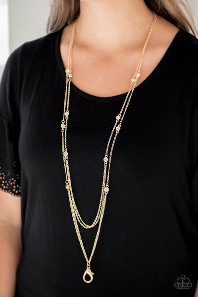 Paparazzi Sparkle Of The Day - Gold Lanyard Necklace