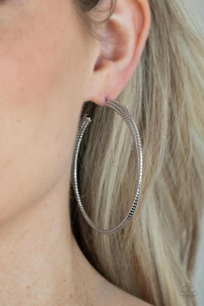 Paparazzi Candescent Curves - Silver Hoop Earrings