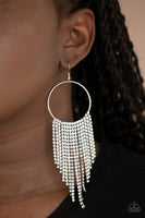 Paparazzi Streamlined Shimmer - White Earrings