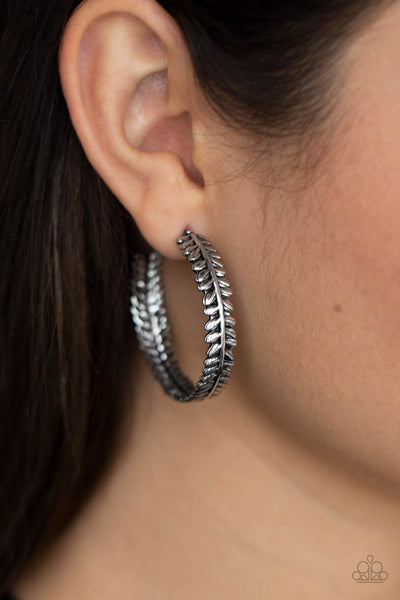 Paparazzi Laurel Gardens - Silver Hoop Earrings
