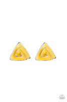 Paparazzi On Blast - Yellow Post Earrings