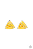 Paparazzi On Blast - Yellow Post Earrings