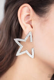 Paparazzi Star Player - White Post Earrings