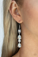 Paparazzi Raise Your Glass to Glamorous - White Earrings