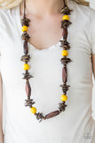 Paparazzi Cozumel Coast – Yellow Wood Necklace