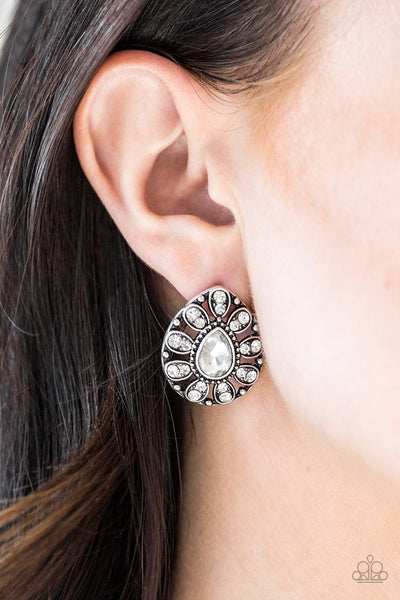 Paparazzi Treasure Retreat - White Post Earrings