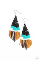 Paparazzi Summer Heat - Black Earrings