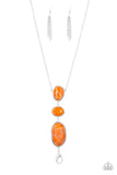 Paparazzi Making An Impact - Orange Lanyard Necklace