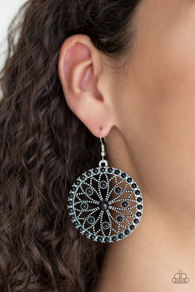 Paparazzi Merry Mandalas - Black Earrings