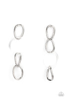 Paparazzi Talk In Circles - White Post Earrings